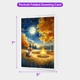 thumbnail image 5 of Hello Fall Devon Rex Enjoys Warm Campfire Autumn Night Bright Moon 5x7in Folded Greeting Card Cat Lover Kitten Owner Gifts Single Note Card with Envelope - 01008, 5 of 5