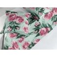 thumbnail image 2 of Flowers Vintage Bed Runner Set, Vintage Feels Delicate Rose Pattern with Leaves Greenery Art, Decorative Bedding Scarf & 2 Pillow Shams for Hotels Homes, Queen, Almond Green Magenta Teal, by Ambesonne, 2 of 3