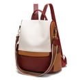 thumbnail image 1 of Mochila CHERUTY para mujer, piel sintética, antirrobo, color blanco y rojo, 1 of 7