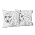 thumbnail image 6 of Ambesonne Black White Throw Pillow Cover 2 Pack, Soccer Ball in Net, 18", Black White, 6 of 6