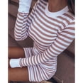 thumbnail image 4 of Henpk Summer Dresses for Women Striped T Shirt Dress Casual Midi Dress Short Sleeve Sundress with Pockets Sexy Fall Soft Badycon Long Sleeve Formal Stripe Splicing Printing Fall Maxi Dresses Pink XXL, 4 of 7