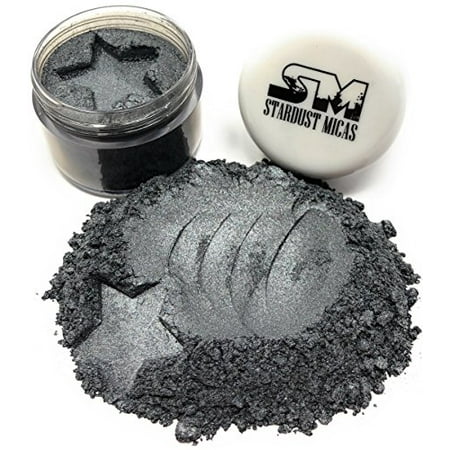 Stardust Micas Metallic Mica Pigment Powder Cosmetic Grade for Soap Making, Epoxy Resin, Makeup, Coloring Slime, Bright True Colors Stable Mica Colorant Black Carbon