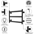 thumbnail image 4 of HEATGENE Towel Warmer 3 Flat Bar Towel Dryer Wall-Mounted Plug-in Bath Towel Heater - Matt Black, 4 of 7