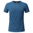 thumbnail image 2 of Vibrex Men's Crew Neck Printed Short Sleeve Athletic Quick-Dry T-Shirt - Moisture-Wicking Fabric, Casual & Sports Wear for Summer, Gym, Running, Outdoor Activities,Blue_M, 2 of 5