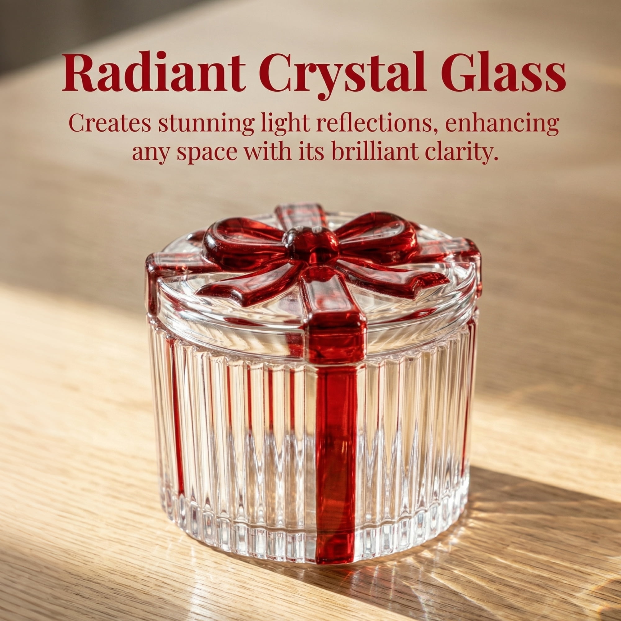 Unique Bargains 6.1oz/180ml Ribbed Glass Candy Jar Clear Round 3.1"L x 3.1"W x 2.6"H