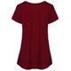 thumbnail image 5 of Pullover de Color Sólido de las Mujeres, Nuevo Botón de Manga Corta Cuello Redondo para el Uso Casual Y de Fiesta, Blusa Diaria Suave, Camiseta de Moda Callejera, 5 of 6