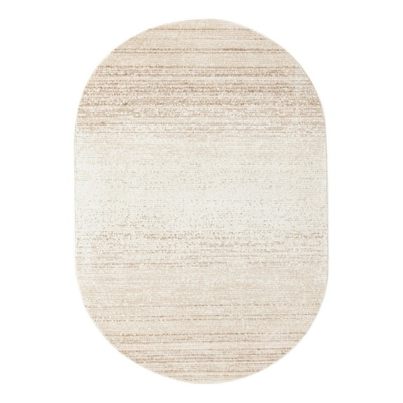 Unique Loom Gemstone Collection Area Rug - Topaz (5' 3" x 8' Oval Ivory/Brown)