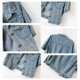 thumbnail image 2 of Denim Jacket for Women Short Sleeve Button Down Lapel Collar Business Casual Lightweight Cropped Jean Jacket Outerwear, 2 of 4