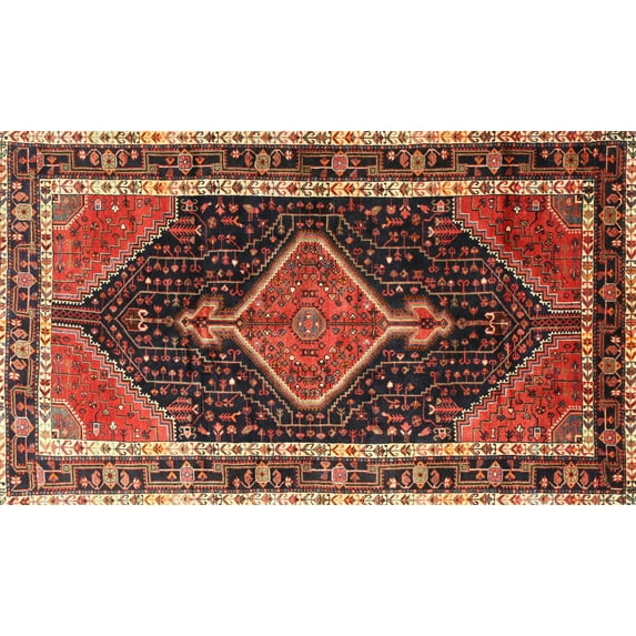 Ahgly Company Indoor Rectangle Traditional Rust Pink Persian Area Rugs, 4' x 6'