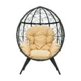 thumbnail image 6 of Uforic Oversized Wicker Egg Chair with Stand & Cushion, 330 Lb Capacity for Garden and Balcony, Beige, 6 of 9