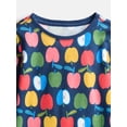 thumbnail image 2 of Wonder Nation Baby and Toddler Girls' Crewneck Tee with Long Sleeves, Sizes 0M-5T, 2 of 3