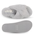 thumbnail image 6 of Jessica Simpson Women's Cross Band Soft Plush Memory Foam House Slipper Slide with Anti-Skid Sole, 6 of 9