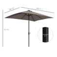 thumbnail image 3 of imerelez 9' x 7' Solar Umbrella, LED Lighted Patio Umbrella for Table or Base with Tilt & Crank, Outdoor Umbrella for Garden, Deck, Backyard, Pool, Beach, Tan, 3 of 9