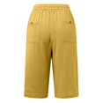 thumbnail image 5 of vigerkar Cotton Linen Shorts for Women Casual Loose Beach Pants Summer Linen Bermuda Shorts Pants Women Plus Size Yellow, XXXL, 5 of 5