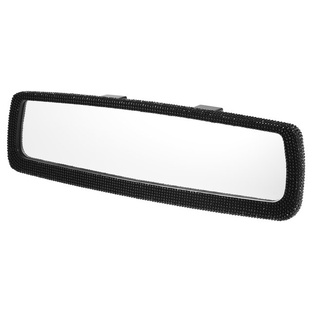 Unique Bargains Bling Car Rear View Mirror Shining with Faux Crystal Rhinestone Car Accessories Interior Trim for Women Green