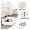 thumbnail image 6 of DaiZuY Modern Round Faux Fur Vanity Ottoman Stool, Contemporary Makeup Accent Stool for Bedroom Living Room Entryway(Faux Fur-White), 6 of 8
