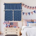 thumbnail image 5 of 4th of Kitchen Curtains Valances 3 Piece Set, July Patriotic Independence Day USA Flag Star Blue Rod Pocket Tier Curtain and Valance Drapes for Small Window 24 Inch Length for Bedroom Cafe, 5 of 9