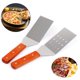 thumbnail image 4 of Stainless Steel Spatula,Square Spatula Cooking Hamburger Turner with Wooden Handle for Barbecue, St, 4 of 5