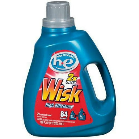 Wisk 2X Ultra HE 64 Loads Liquid Laundry Detergent, 100 Fl. Oz.