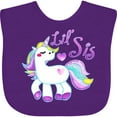thumbnail image 3 of Inktastic Lil Sis Unicorn Little Sister Girls Baby Bib, 3 of 4