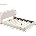 thumbnail image 4 of Full Size Bed Frame, Queen Size Upholstered Platform Bed with Thick Fabric, Solid Frame and Stylish Curve-Shaped Design, Easy Assembly, No Box Spring Needed, 4 of 8