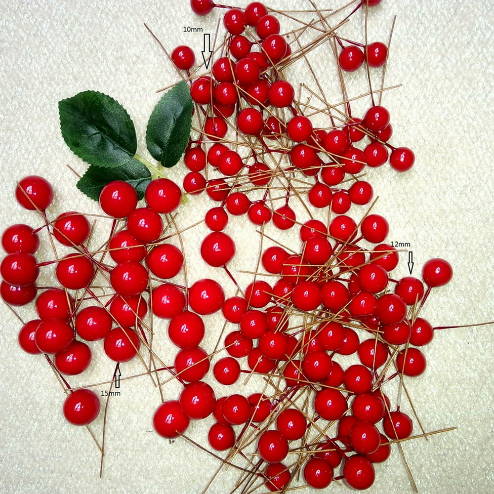 100pcs 10mm DIY Simulate Berry for Christmas Tree Garlands Wedding