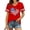A4-Red, variant on American Flag Shirts Women Patriotic Shirt 4th of July Tee Tops V-Neck Short Sleeve Summer T-Shirt X-Large