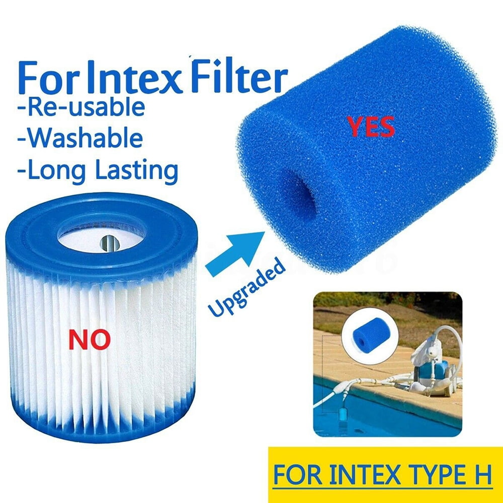 Zerototens Swimming Pool Filter-200X100mm Blue Washable PU Sponge Foam Cartridge Suitable Regular Replacement Reusable Foam Filter Cartridges
