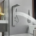 thumbnail image 4 of 1-Jet Rainfall Shower Panel System with Rainfall Waterfall Shower Head and Shower Wand in Brushed Nickel, 4 of 12