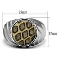 thumbnail image 2 of High polished (no plating) Stainless Steel Ring with Leather in Animal pattern for Women Animal pattern Stone Color Style TK2859 Size 9, 2 of 4