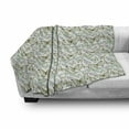 thumbnail image 2 of Butterfly Soft Flannel Fleece Blanket, Repeating Illustration of Detailed Watercolor Like Spring Animal, Cozy Plush for Indoor and Outdoor Use, 70" x 90", White Pale Green and Brown, by Ambesonne, 2 of 5
