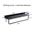 thumbnail image 2 of Estante De Almacenamiento Hueco De Aluminio Espacial Estante De Almacenamiento De Rodamiento Fuerte Organizador De Soporte De Cocina Montado En La Pared Con 5 Ganchos Para Baño De Cocina Yuarrent HA026885-01, 2 of 7