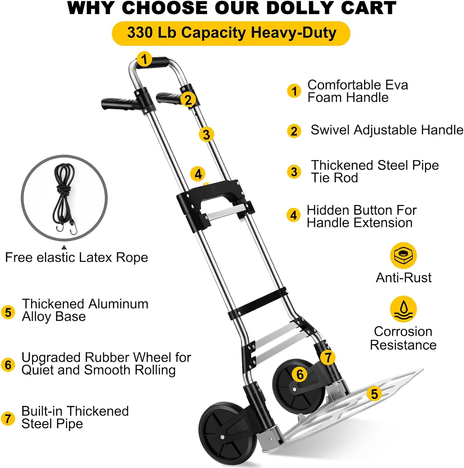 330 LB Capacity Folding Hand Truck Dolly Cart