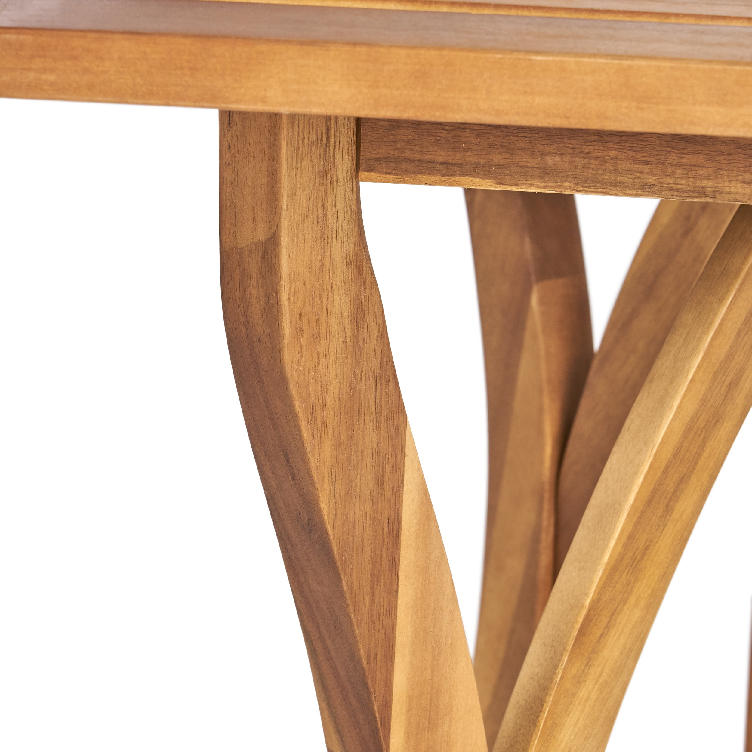 Outdoor Rectangular Solid Wood Dining Table 59 Inch, Large Size Household Table for Patio Garden, Teak
