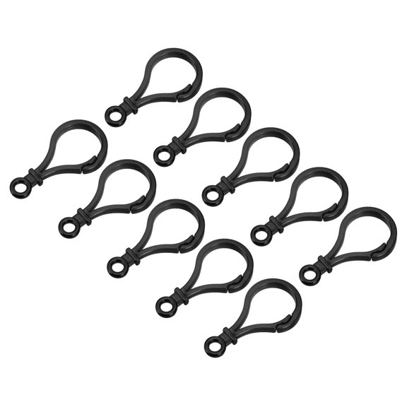 Plastic Lobster Clasps, Claw Snap Hooks for Keychains DIY Black, 48Pack