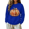 thumbnail image 2 of LIZUOJUN Crewneck Sweatshirt for Women Oversized Pullover Football Pumpkin Graphic Long Sleeve Casual Game Day Outfits for Women Fall Halloween Cozy L, 2 of 7