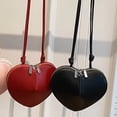thumbnail image 3 of Women Heart Shaped Shoulder Bag Handbag PU Leather Heart Crossbody Bag Ladies Satchel Crossbody Purse, 3 of 6