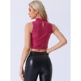 thumbnail image 3 of DARING DIVA Women's Sleeveless Party Metallic Sparkly Tops L Hot Pink, 3 of 6