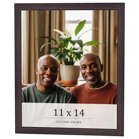 11x14 Rustic Brown Real Wood Picture Frame Width 0.75 inches | Interior Frame Depth 0.5 inches |