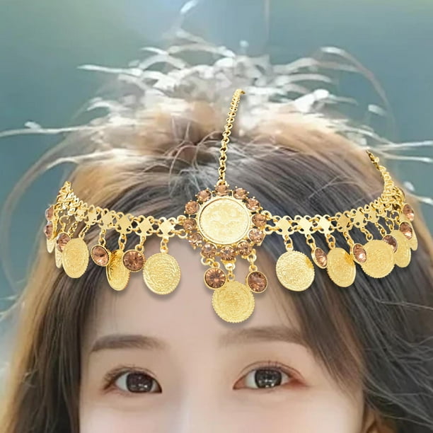 Joyería de cadena para la cabeza, diadema, cadena para la frente