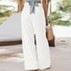 thumbnail image 4 of Pantalones sólidos informales para mujer, cómodos, elásticos, de cintura alta, de pierna ancha, informales, sueltos, para playa Fridja  alkflakhf34245, 4 of 6