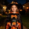thumbnail image 5 of AZXY Halloween Drawstring Gift Bags Texture Pumpkin Print Candy Treat Pouches, Reusable Portable Multipurpose Goodie Sacks for Halloween Party Favors & Holiday Decor Storage, Black, 5 of 7