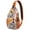Multicolor, variant on Rustic Paisley Ornament Sling Backpack, Vintage Bohemian Crossbody Shoulder Bag with Colorful Floral Pattern, Lightweight Travel Hiking Daypack