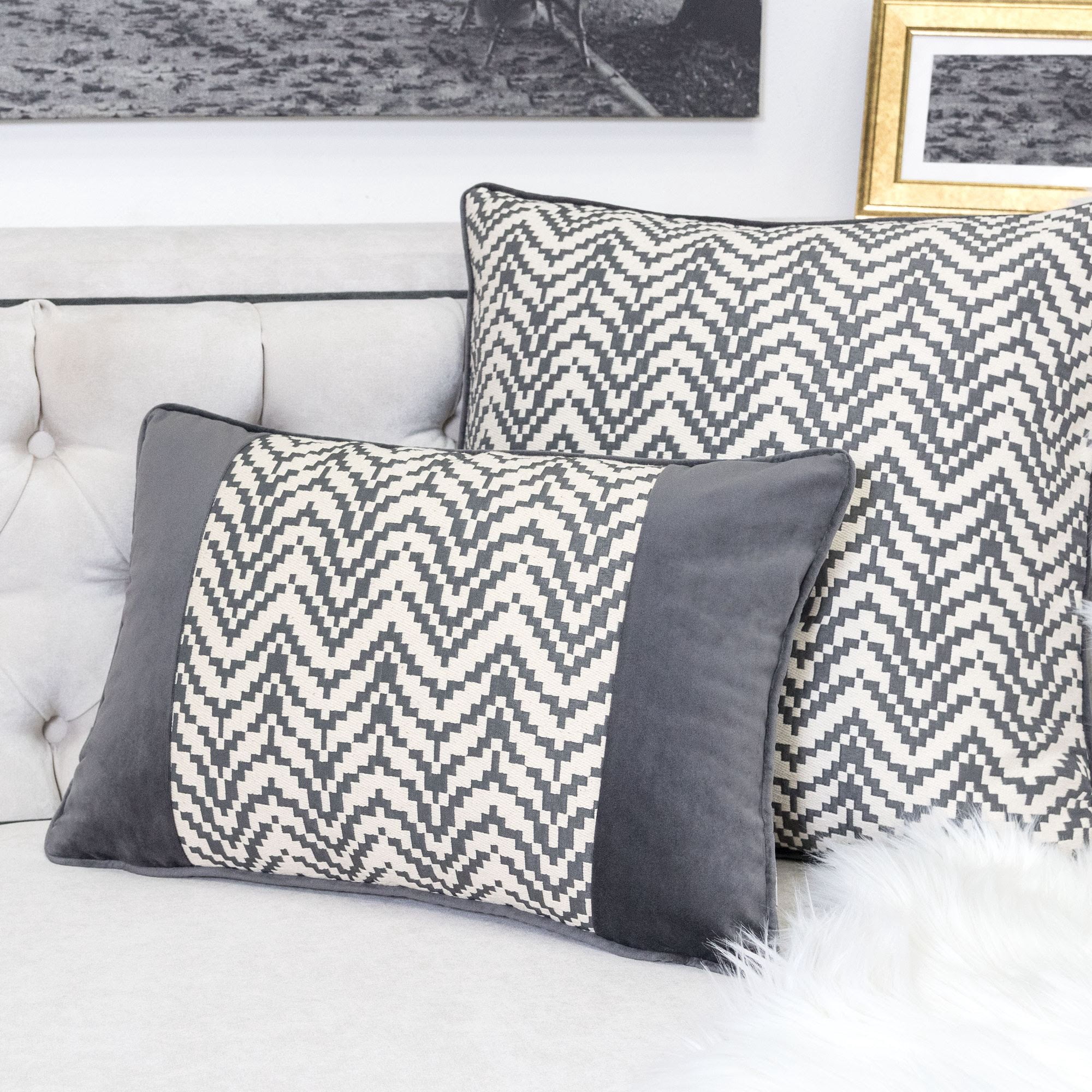 Chelsie Gray Abstract Polyester 14 in. x 20 in. Throw Pillow