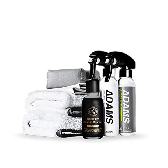 Adams Advanced Graphene Ceramic Coating Kit - 10H Graphene Coating for Car Detailing Professionals | 9+ Years of Protection & Patented UV Glow Technology | Apply After Car Wash & Paint Correction