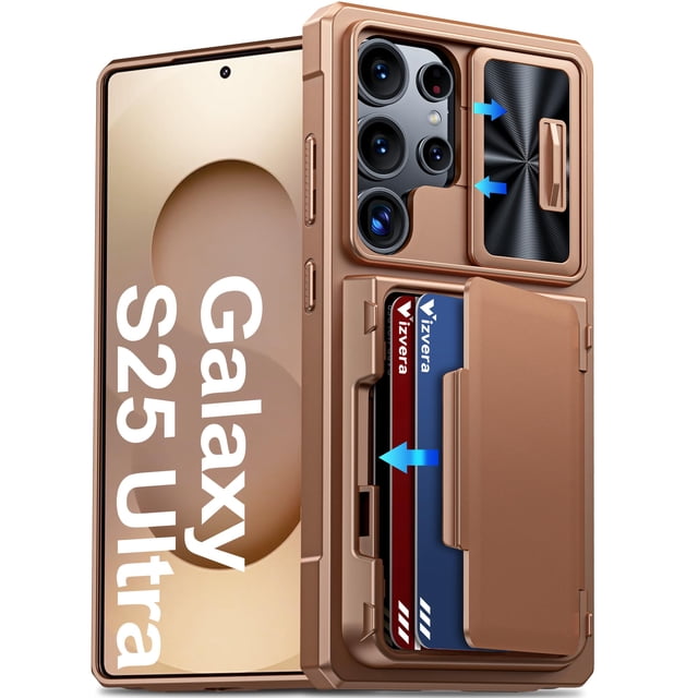 Funda de teléfono Vizvera Wallet RFID para Samsung Galaxy S25 Ultra
