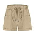 thumbnail image 5 of YUTK Cargo Pant for Women Womens Comfy Drawstring Casual Elastic Waist Pocket Solid Color Loose Shorts Pants Khaki Xxl, 5 of 7