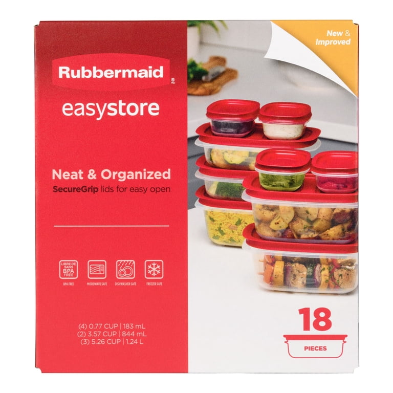 Rubbermaid EasyStore Medium Rectangle Containers, 18-Piece Set