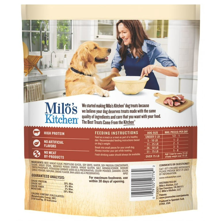 Milo s Kitchen Steak Grillers Beef Recipe With Angus Steak Dog Treats 18 Ounce Bag