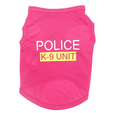KABOER 1pc Pet Product New Cute Pet Dog Puppy Clothes Police Printed Vest Costumes Summer Coat Letter Printed Outerwear Clothing